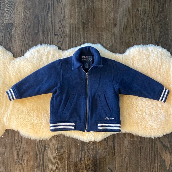 Children’s Place Wool Varsity Bomber Jacket Size Small (5/6) - Picture 4 of 7